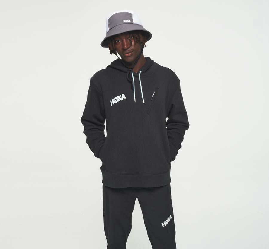 Hoodie Mens - Hoka One One Performance - Black - QGJKHET-39